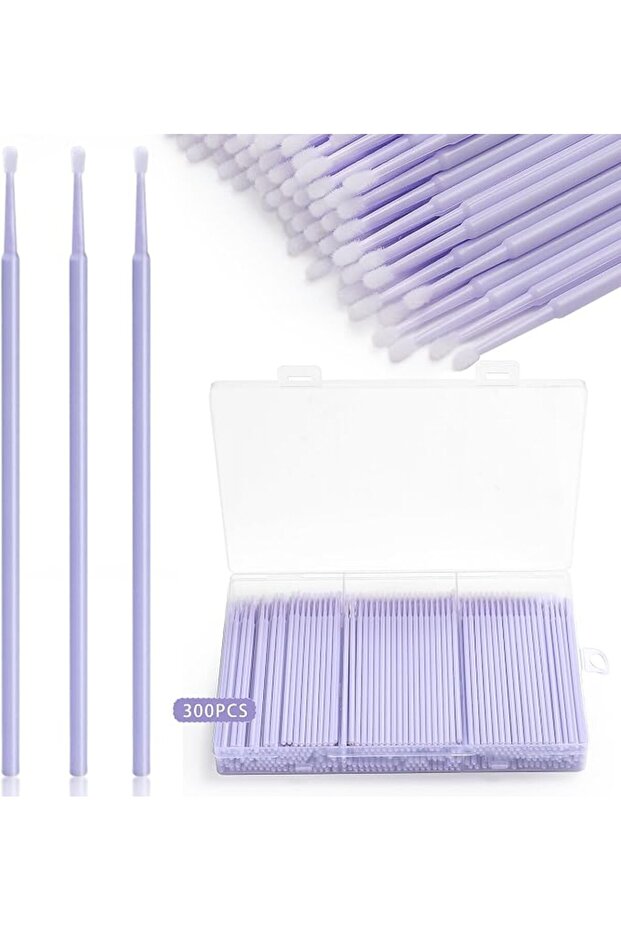 300 Pack Micro Applicator Brushes, Flexible, Bendable Handle, Precision Lint-Free Makeup S