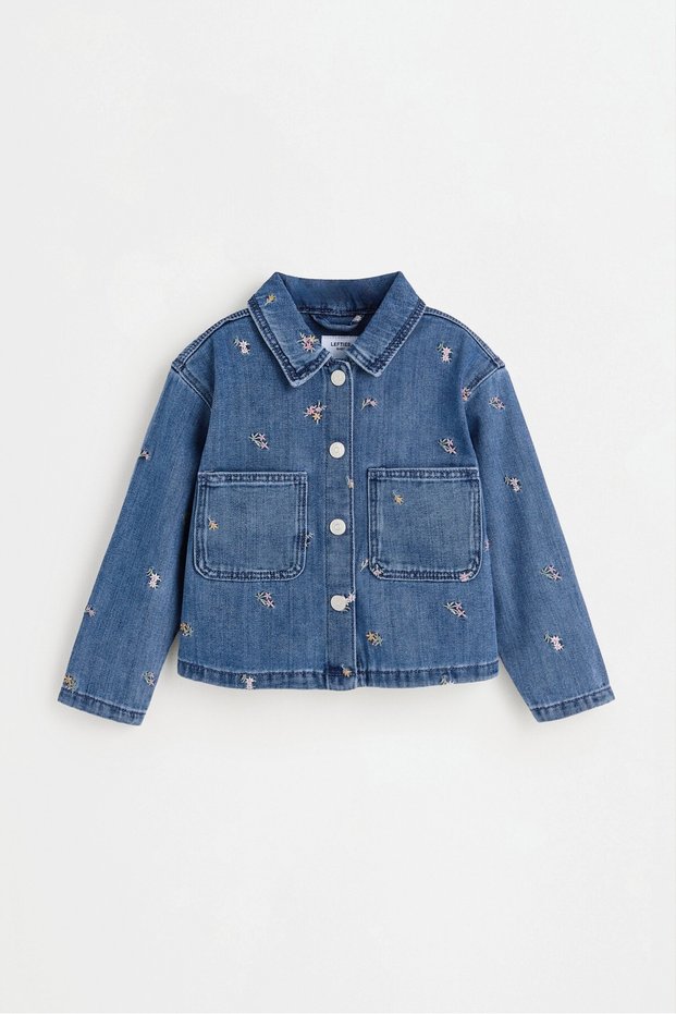 İşlemeli denim ceket