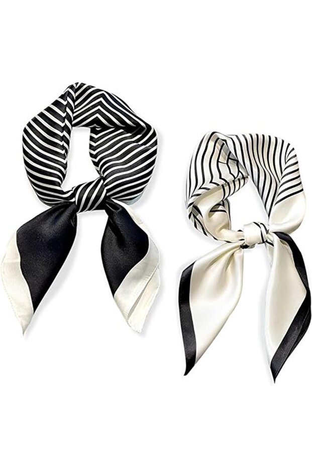 Women's square scarves 2pc 70x70cm neck/hair accessory.