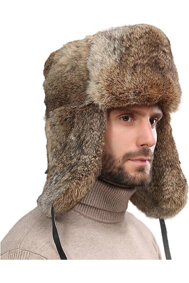 Fleece Hat - Unisex Men's Winter Wool Women's Stylish Electric Bicycle Earflap Warm XXL (58-60cm) Khaki