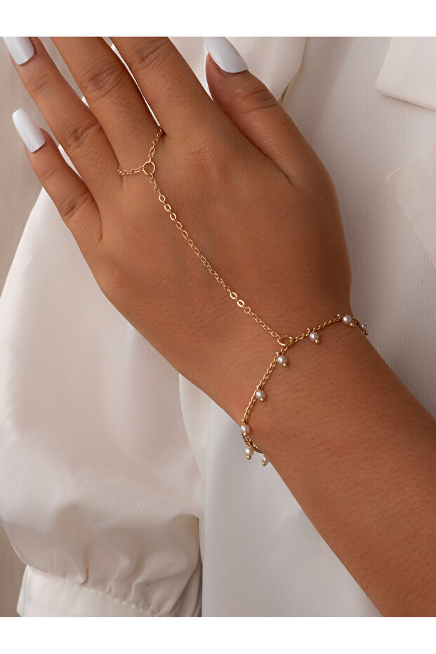 Embellished Beaded Linked Ring Bracelet
