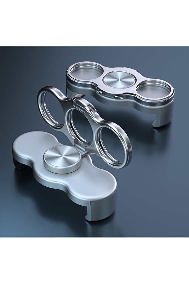 SZBJ silvery New Creative Three Ring Back Clip Phone Stand Desktop Lazy Live 360 ° Rotating Phone Su