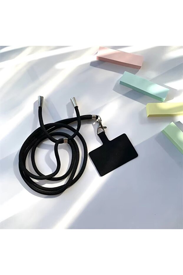 black 1/2Pcs Crossbody Lanyard Necklace Strap Universal Mobile Phone Adjustment Long Hanging Rope Wi