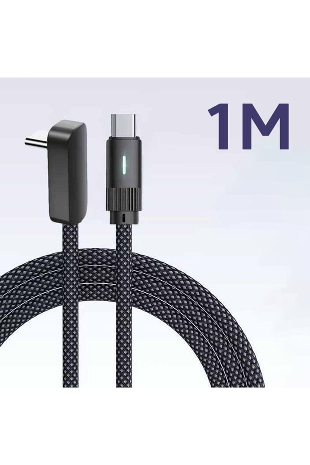 1M 100W 90-Degree Type C to Type C Fast Charging Data Cable For IPhone15 16 17 Huawei Samsung L-Shap