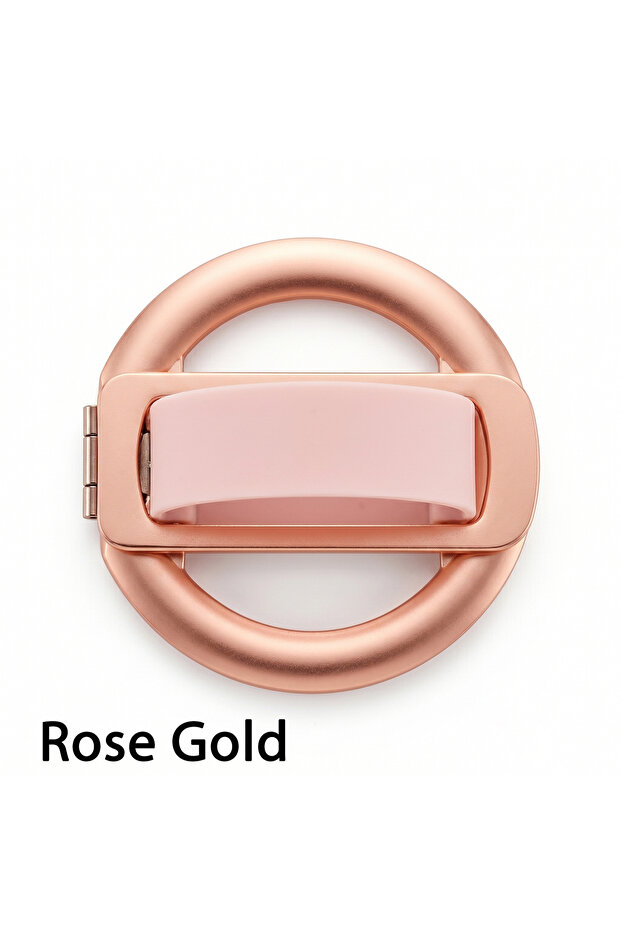 Rose gold AIPEKE Universal Magnetic Folding Phone Grip Silicone Finger Phone Holder Ring 360° Rotati