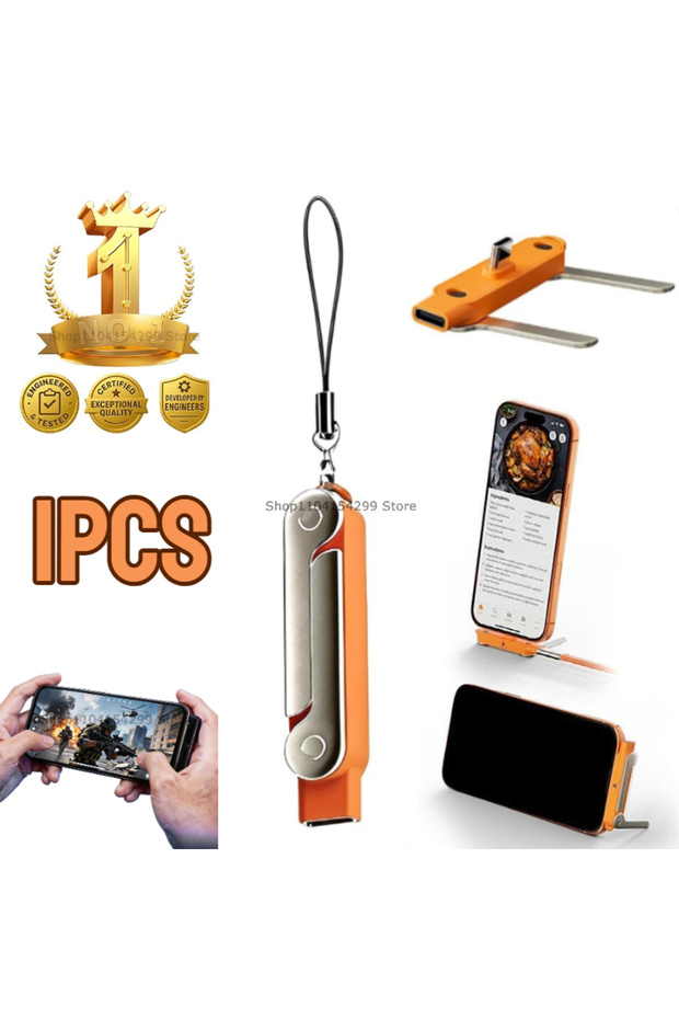 Orange-1PCS 240w 2-in-1 Charging Cable Built-in Phone USB C To USB C Quick Charge Data Wire Foldable