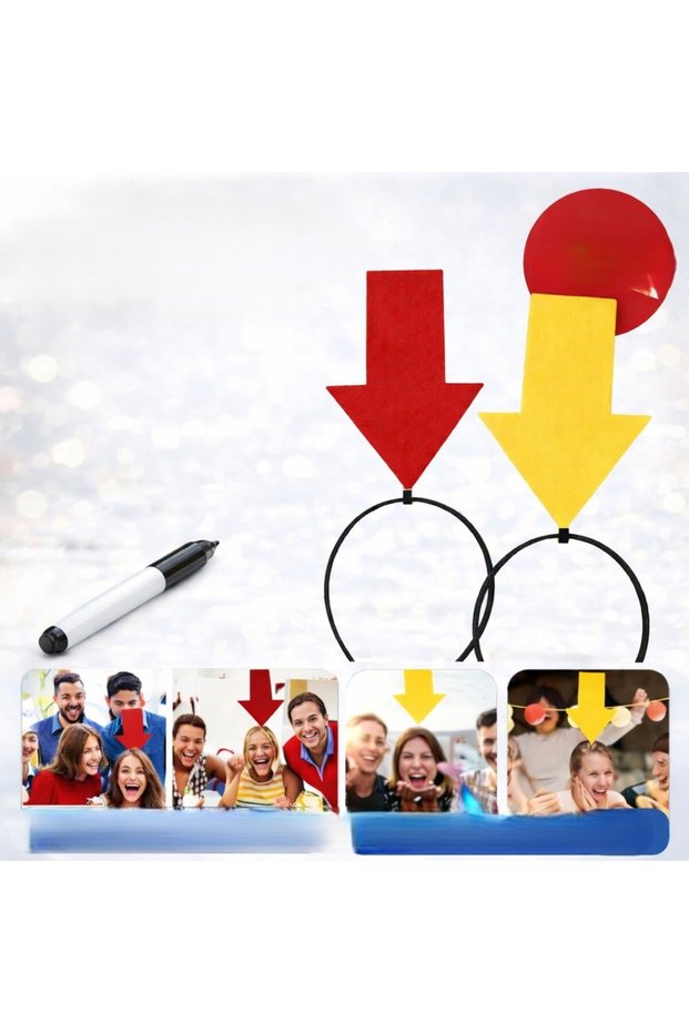2-Piece Yellow Red Arrow Marked Writable Crown Party Crown for Office Home Office Show Costume