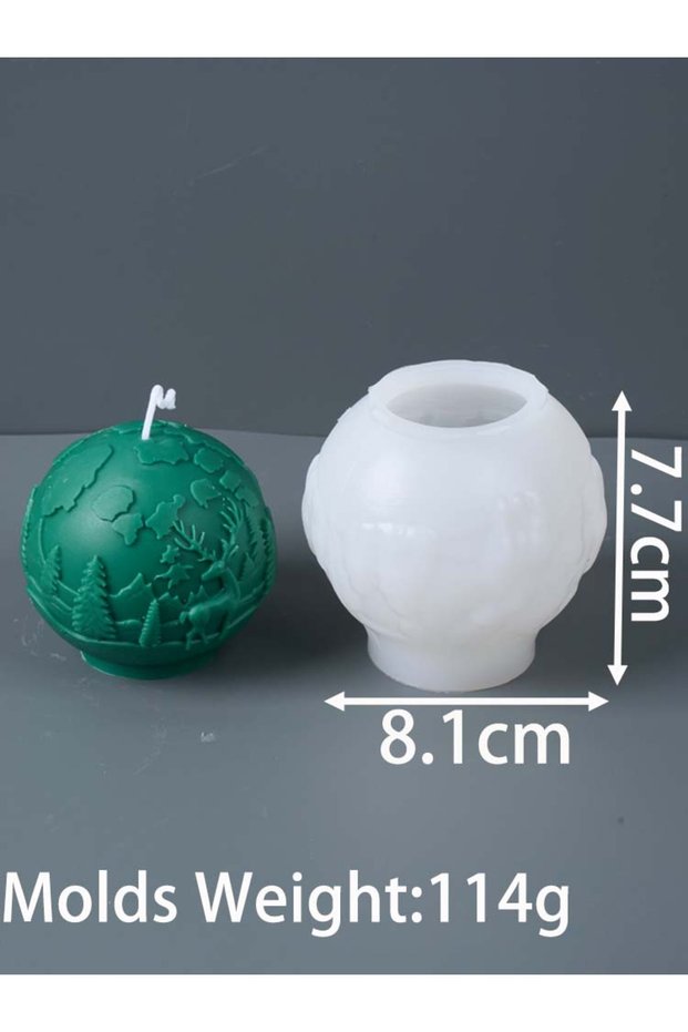 01 Christmas Ornaments Silicone Candle Mold DIY Handmade Christmas Tree Elk Ball Aromath Soap Plaste