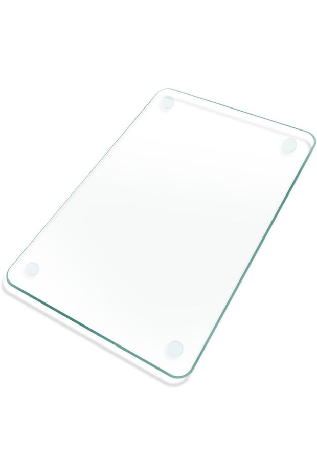 Tempered Glass Cutting Board, 12x8" Cutting Board for Kitchen Counter, Small Size Clear Glass, with Non-Slip Feet, Scratch Resistant, Heat Resistant