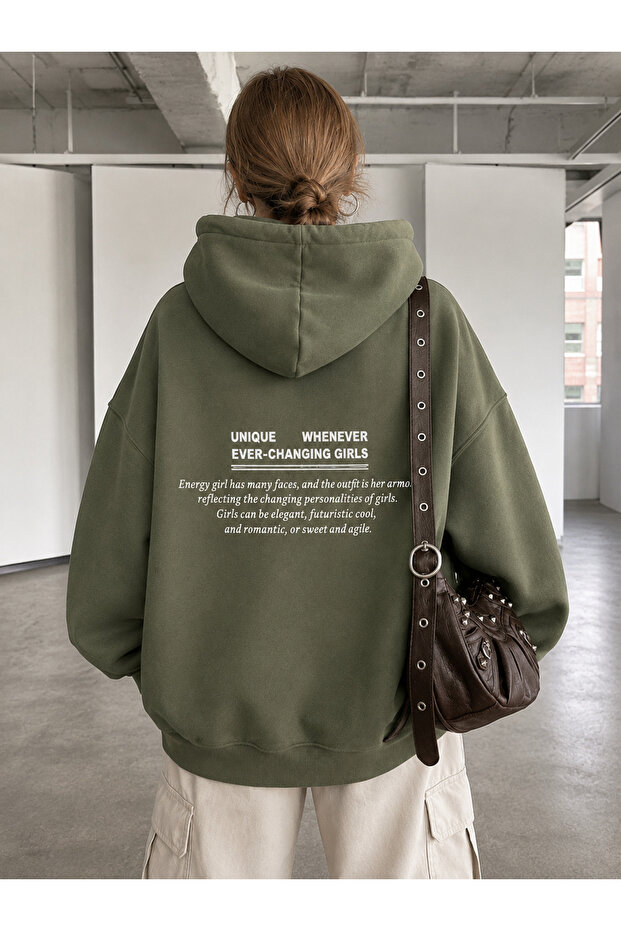 Unique Girls Printed Unisex Grass Kangaroo Pocket Hooded Sweatshirt Hoodie