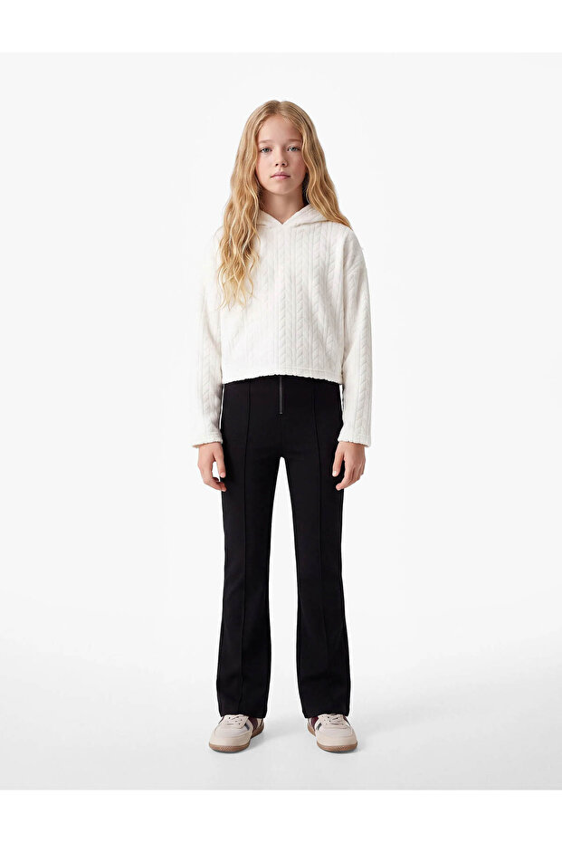 Viscose Blend Slim Fit Basic Trousers