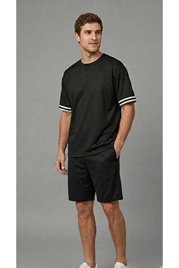 Men's Sleeve Striped T-Shirt Vorteks Summer Fabric