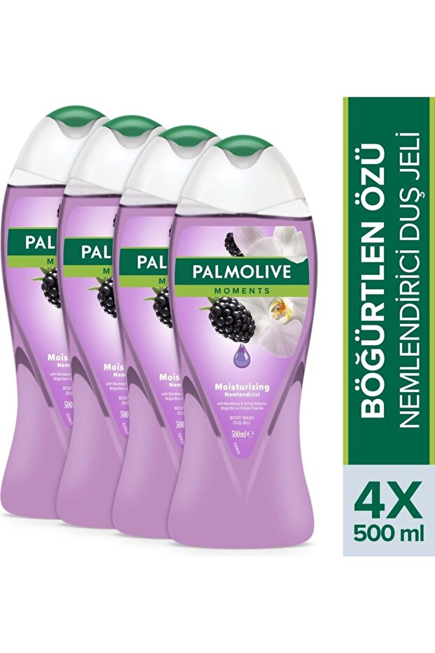 Moments blackberry and orchid extracts moisturizing bath and shower gel 500 ml x 4 pieces