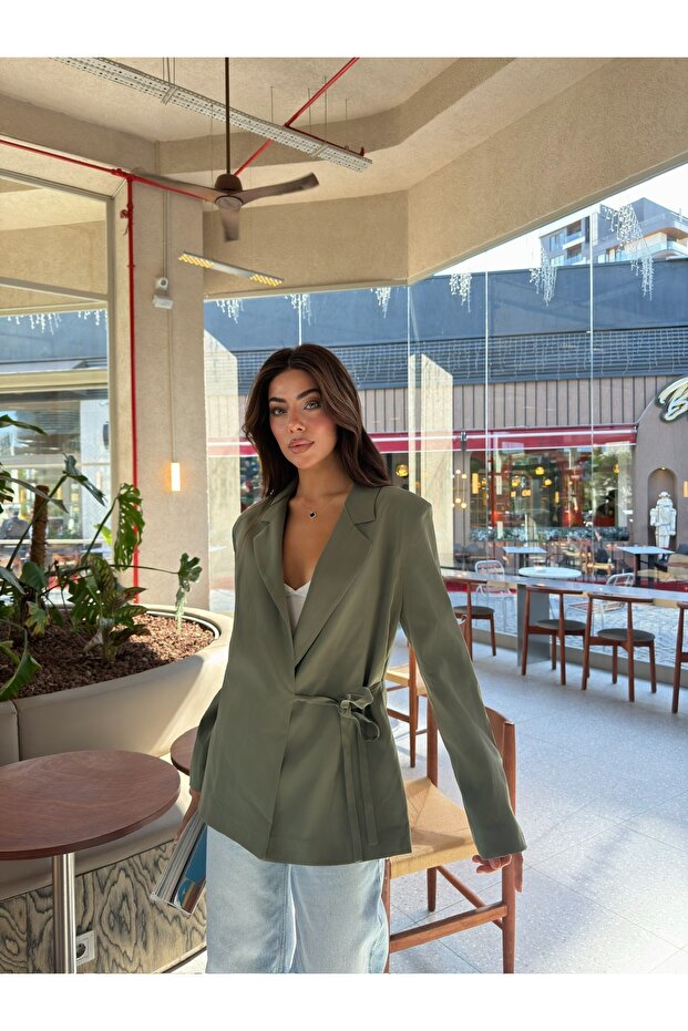 سترة نسائية مبطنة برباط من قماش مودال