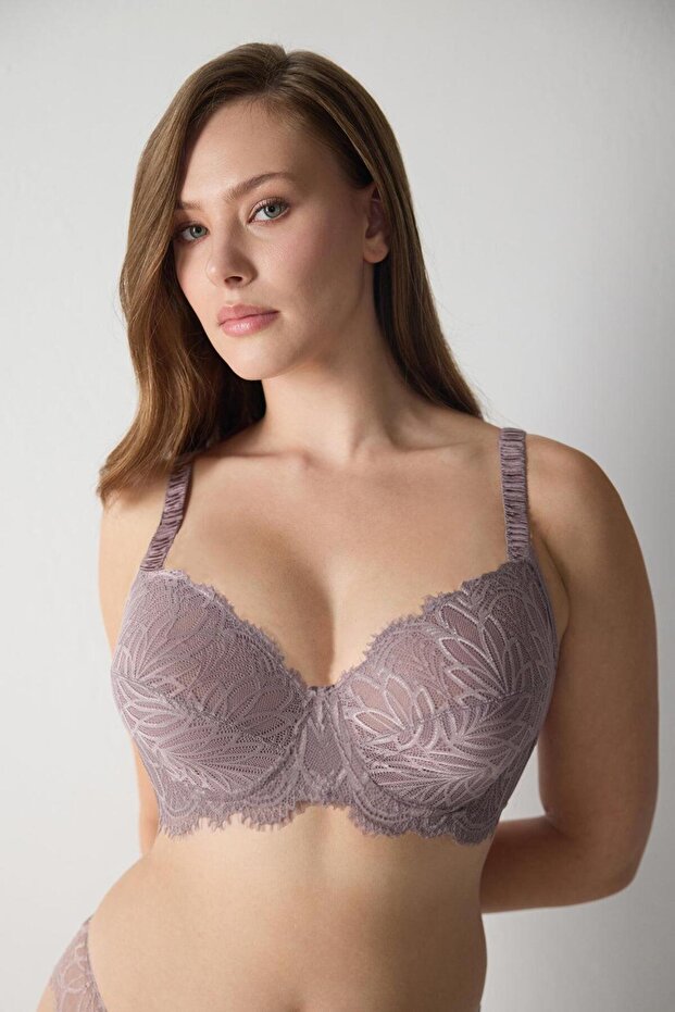 Women's Lace Gathering Zinc Bra C4T0N53