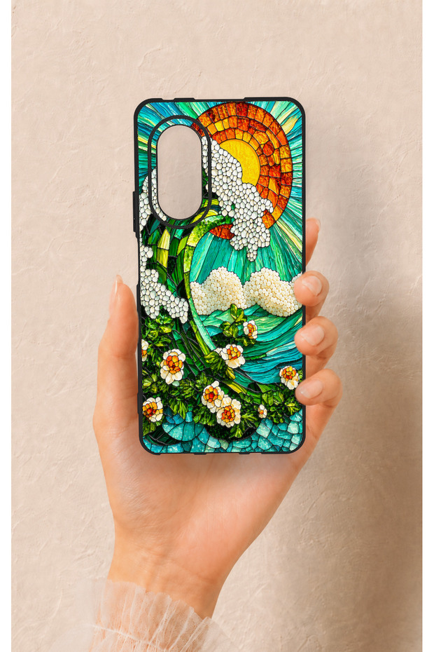 حافظة سيليكون متوافقة مع هاتف Huawei Nova 9Se بنمط موجة المحيط من Mozaik