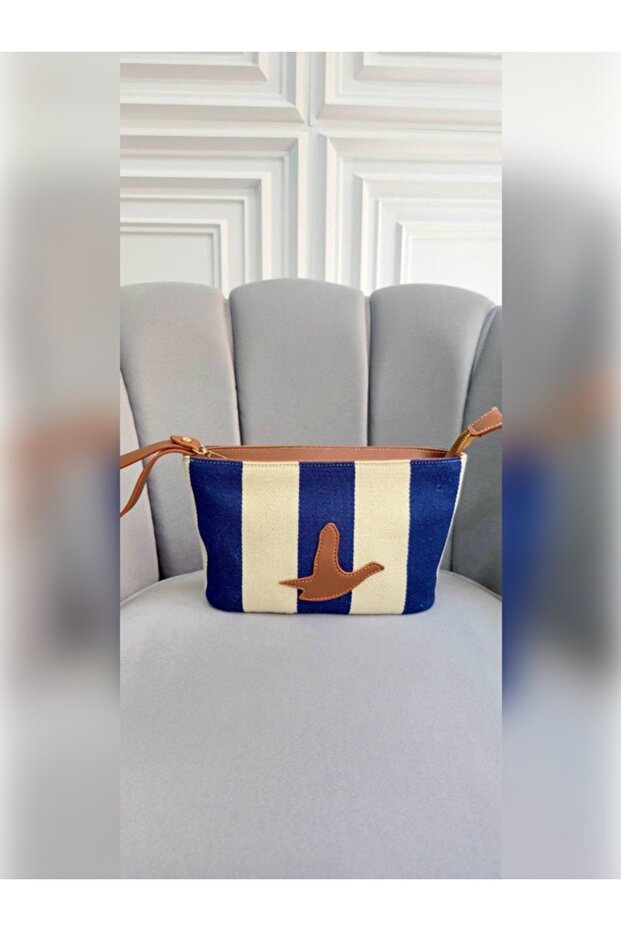 Summer Women's Canvas Handbag Striped Stylish Clutch Model