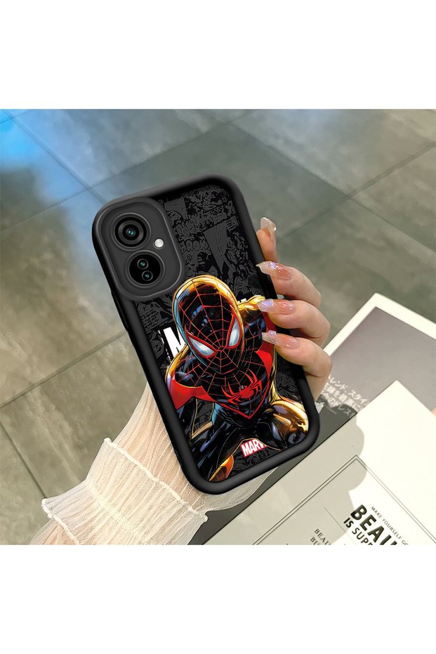 For Tecno Camon 19 Neo Compatible Black Spiderman Case Camera Protective Couple Case Silicone Phone Case
