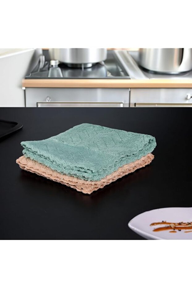 Delcasa Multipurpose Towels 2-Piece Pack, Green/Brown