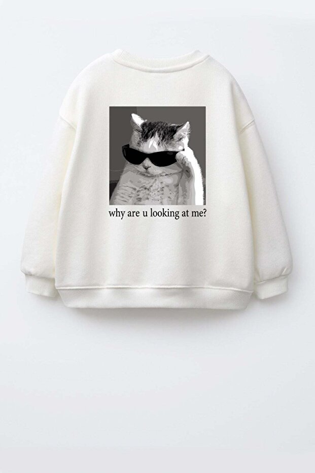 Unisex Kids 3 Thread Fabric Cotton Back Printed Sweatshirt