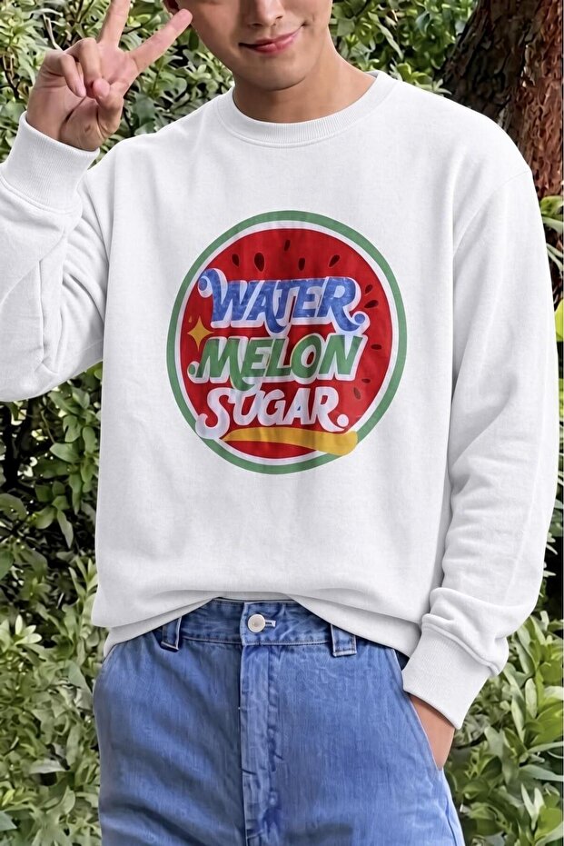 Bs Watermelon Sugar Watermelon Printed Unisex Crew Neck Sweatshirt