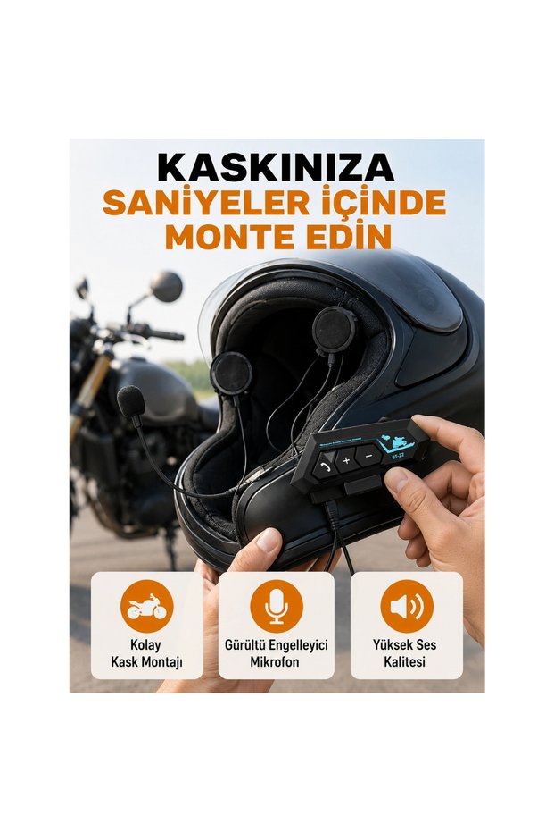 Bt22 In-Helmet Bluetooth Headset Quick Pairing and Noise Canceling Microphone New Generation
