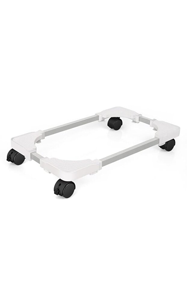 Liitrton Mobile CPU Stand Adjustable Computer Tower Stand with 4 Caster Wheels Fits Most PC (White)