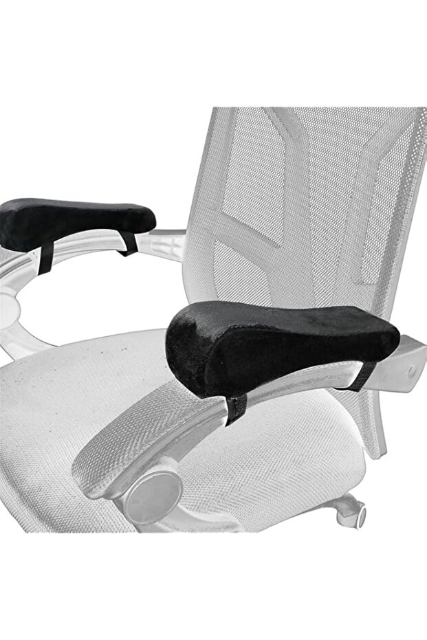 YelaJoy Armrest Pads 2 Pack, Ergonomic Memory Foam Cushion for Office & Gaming Chairs, Thick Elbow Support Pillow with Adjustable Straps, Non-Slip Base & Machine Washable Cover
