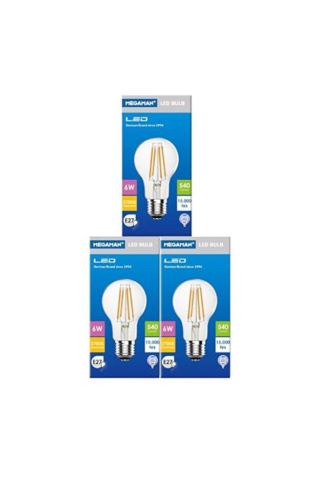 Megaman Led Filamint 6w 2700k E27 Nondim (pack of 3)