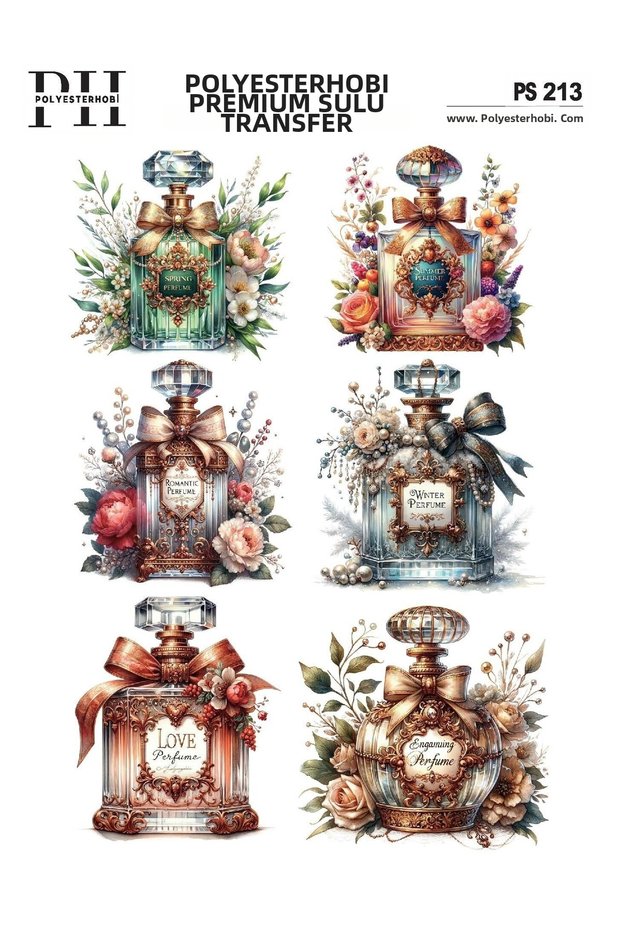 Premium Sulu Transfer 25X35 cm Perfume Bottles Patterned Ps 213
