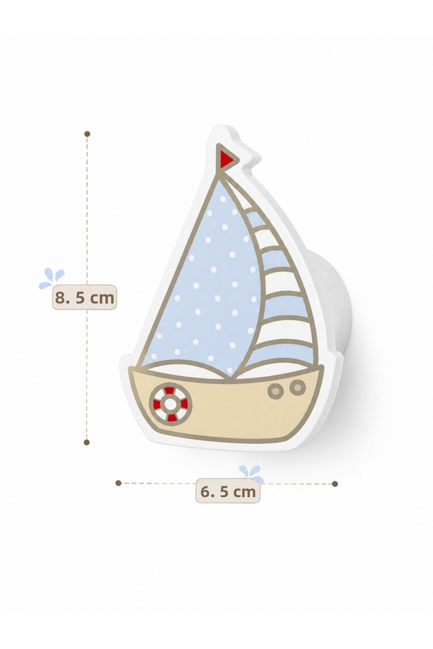 Sailing Children's Room Cabinet Handle Decorative Baby Room Drawer Handle Marine Themed Furniture Handle Blue White
