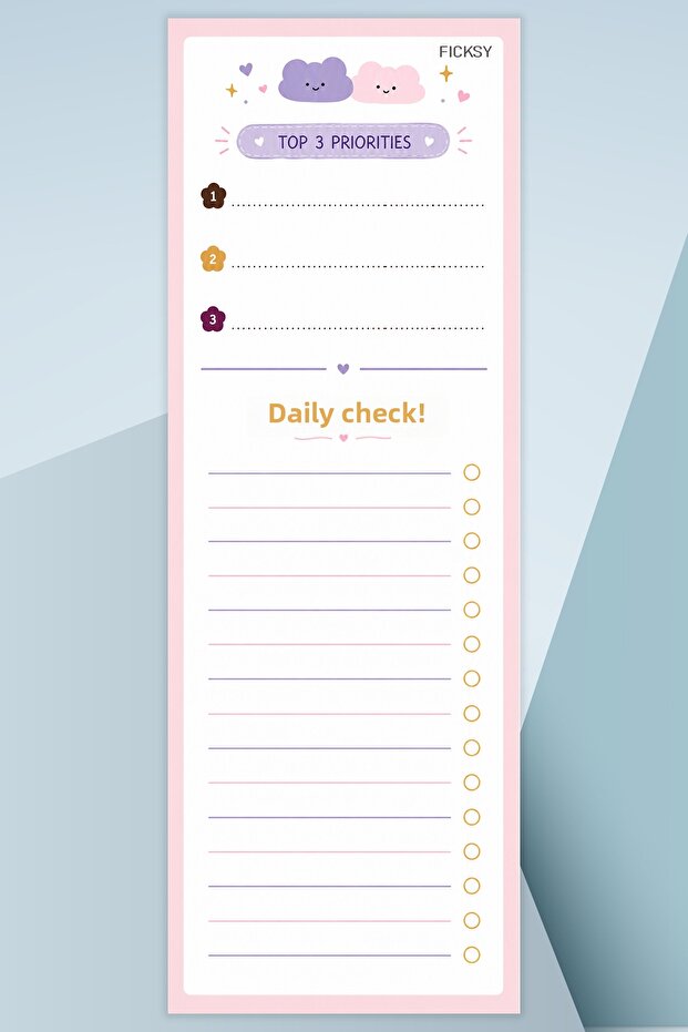 To-Do List - 50 Sheets - 10.5*29.7 cm - to Do List - Checklist - Check List - Planner