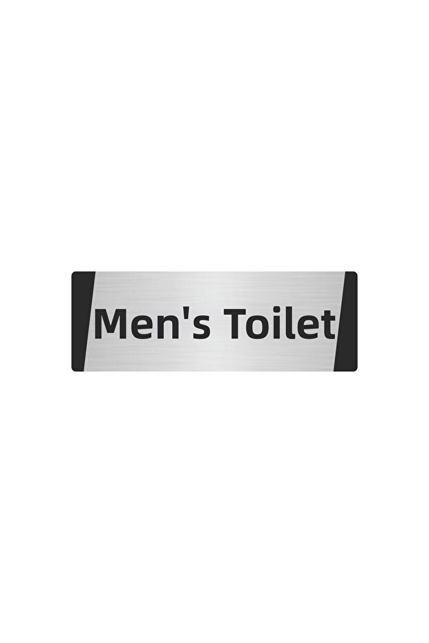 Bay Wc Metal Warning Sign 7X20 cm Silver Color