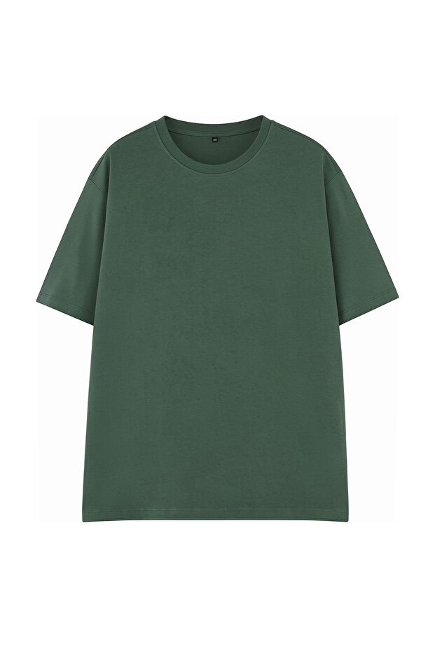 Kahverengi-Yeşil Büyük Beden 2'li Paket Regular/Normal Kesim T-Shirt TMNSS24BF00002 - 10