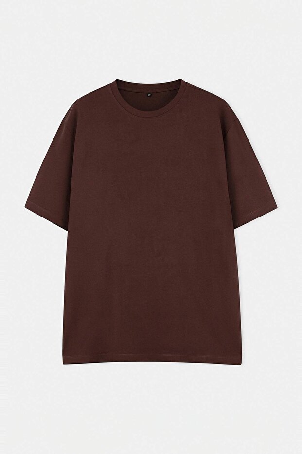 Kahverengi-Yeşil Büyük Beden 2'li Paket Regular/Normal Kesim T-Shirt TMNSS24BF00002 - 7