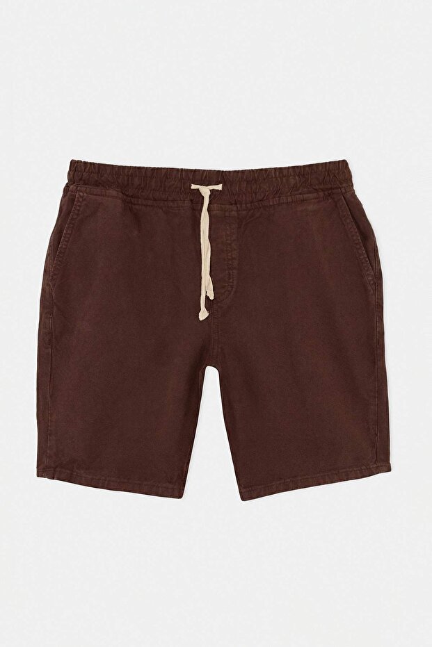 Kahverengi Regular Fit Beli Lastikli Şort & Bermuda TMNSS26SR00018 - 4