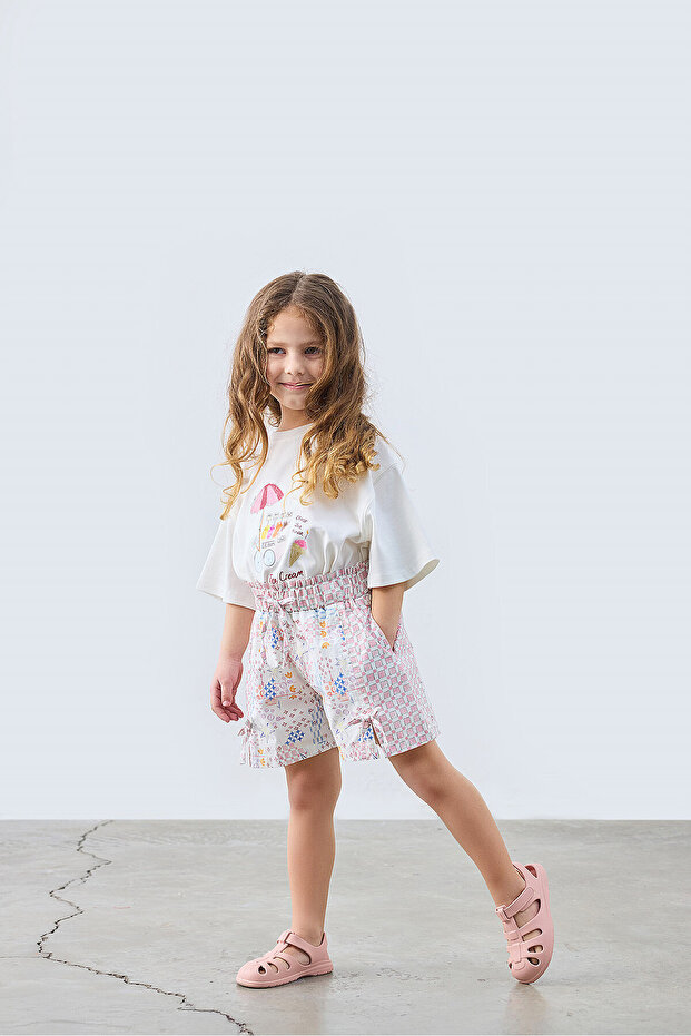 Nona Patch Patterned Bow Shorts - 1