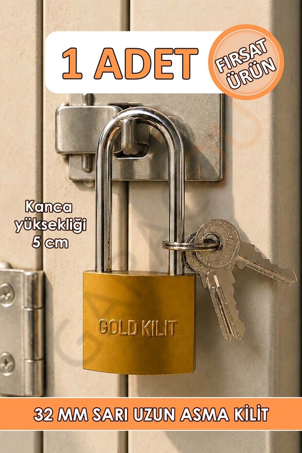 Yellow Padlock Soldier Student Cabinet and Suitcase Lock, with Long Hook |   Sturdy and Durable