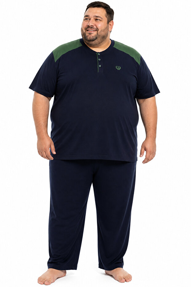 Men's High Quality Short-Sleeved Plus Size Pajama Set 19497