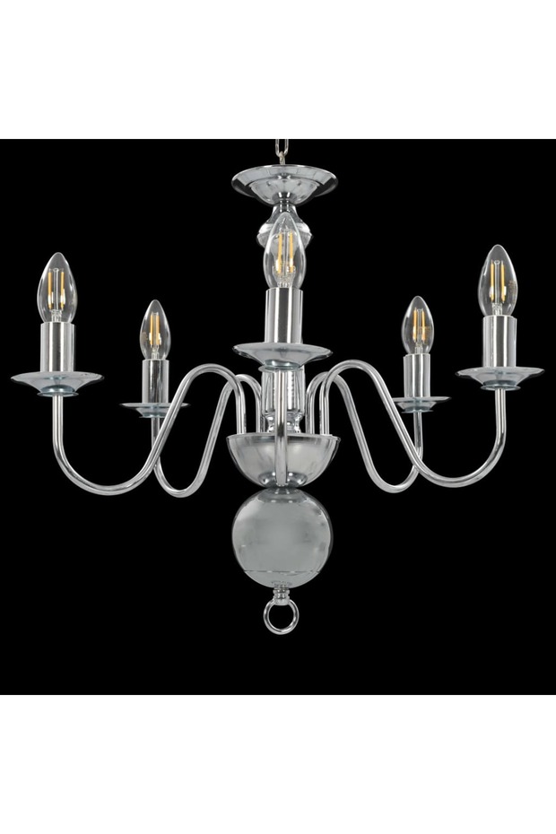 Candelabru, argintiu, 5 becuri E14 - 3