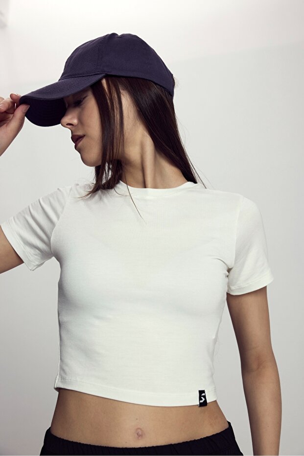Lyra Women's Crop Bamboo T-Shirt White