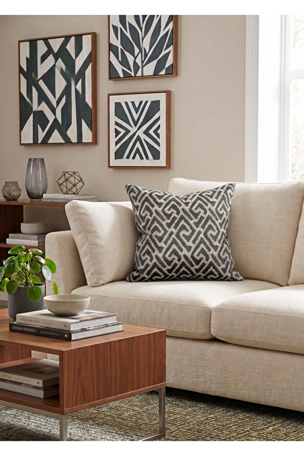 Raschel Special Patterned Square Throw Pillow Cover