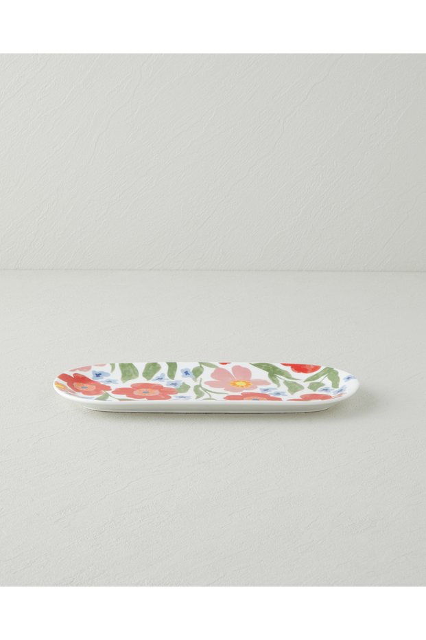 Bright Bloom New Bone China Kayık Plate 25X11 cm Colorful