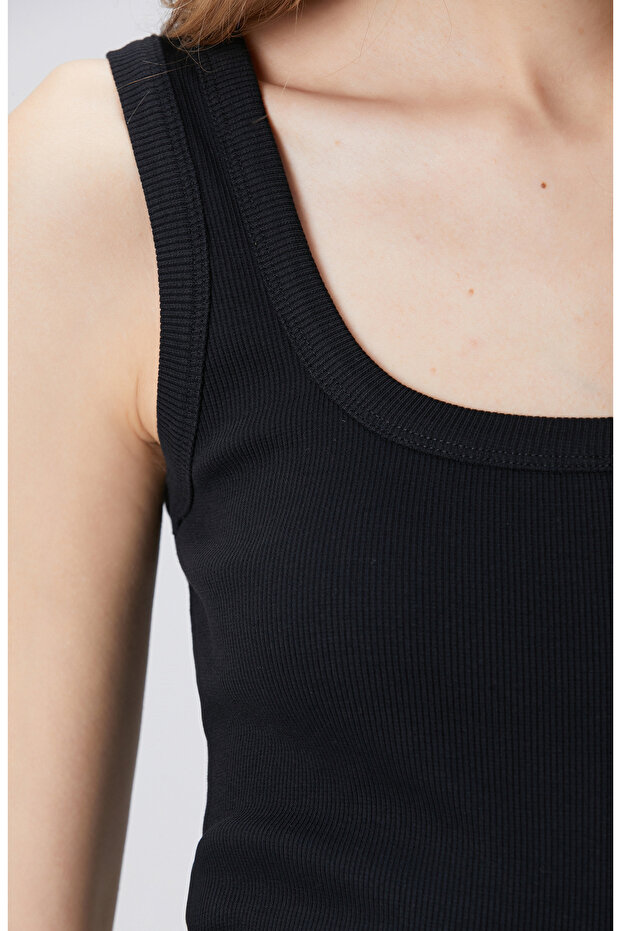 N-Green Siyah Basic Örme Atlet - 6