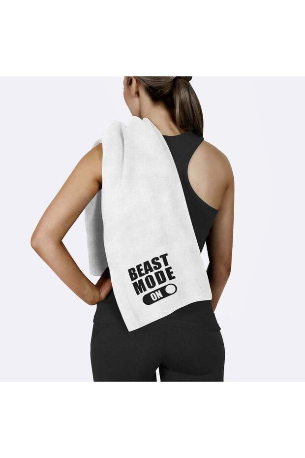 Beast Mode On / White Sports Towel