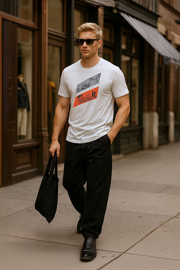 Men's 100% Cotton Crew Neck Printed T-Shirt