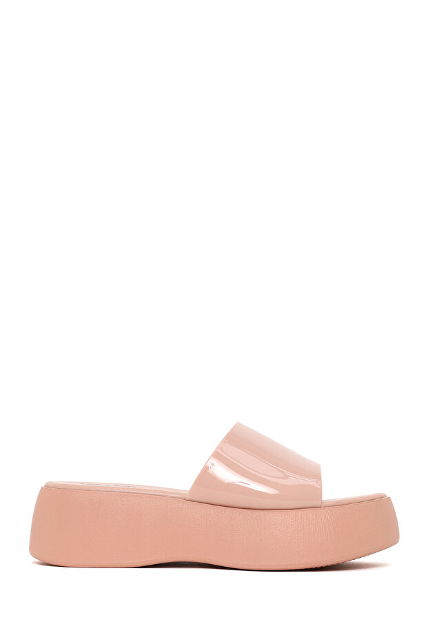 Women's Beige Thick Soled Jelly Slippers 26Sfe4978Pv