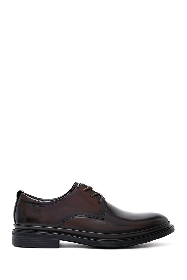 Men's Brown Lace-Up Leather Classic Shoes 25Wfd690818