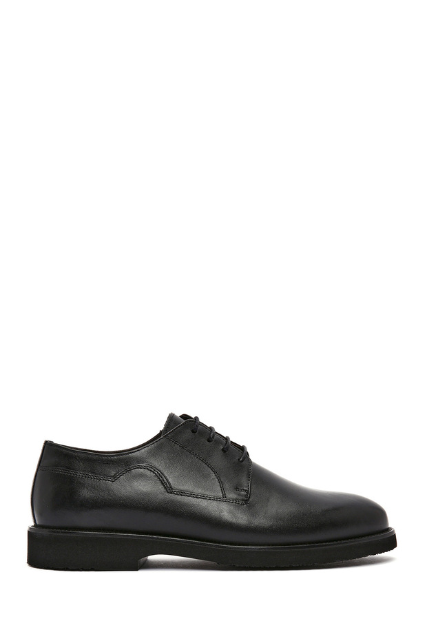 Men's Black Lace-Up Leather Casual Shoes 26Sfd704418