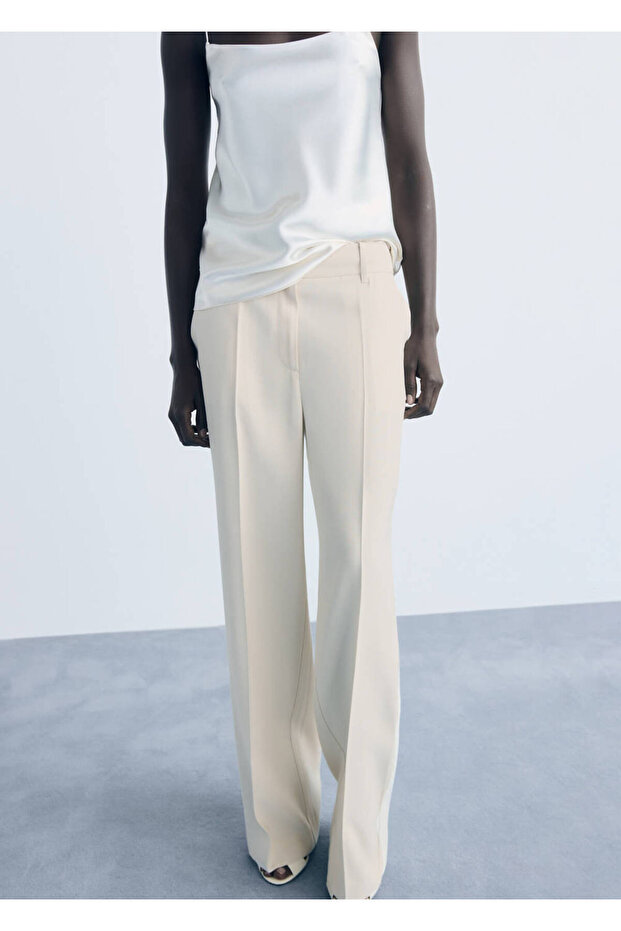 Straight Cut Mid-Rise Pants